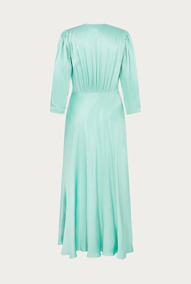 Madison Satin Midi Dress Jade - Image 5