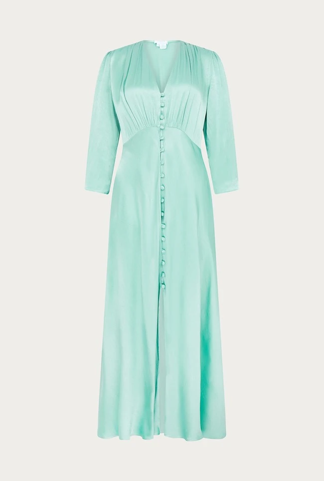 Madison Satin Midi Dress Jade - Image 4