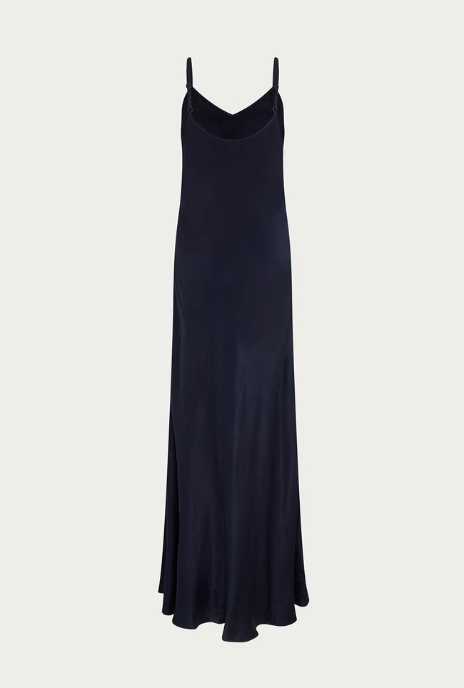 Winnie Satin Maxi Dress Navy - Image 7
