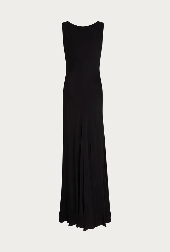 Callie Satin Maxi Dress Black - Image 6