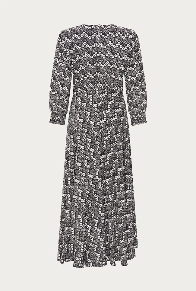 Pippa Crepe Midi Dress Zig Zag Flower - Image 6