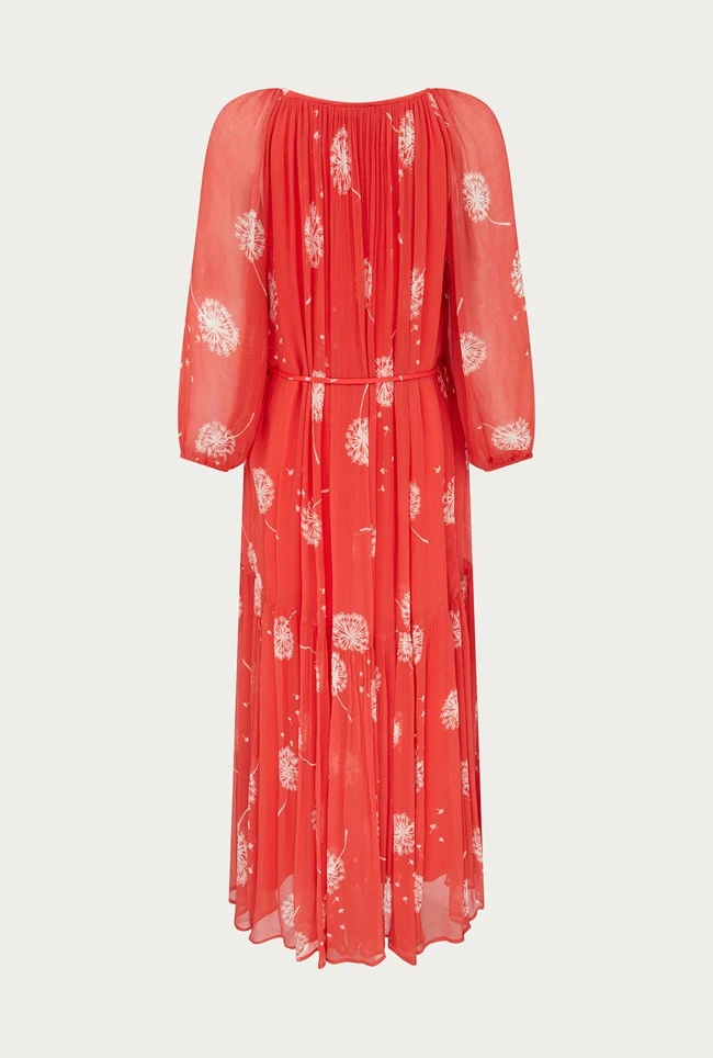 Pandora Satin Midi Dress Red Dandelion - Image 6