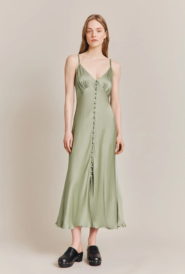 Jada Satin Midi Dress Willow