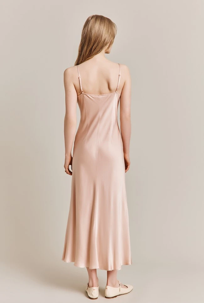 Jada Satin Midi Dress Oyster - Image 4