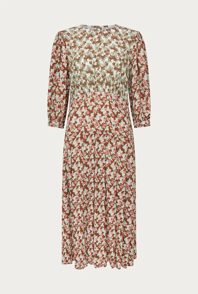 Iris Midi Dress Maroon Floral - Image 5