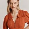 Lili Crepe Knee Length Dress Burnt Orange