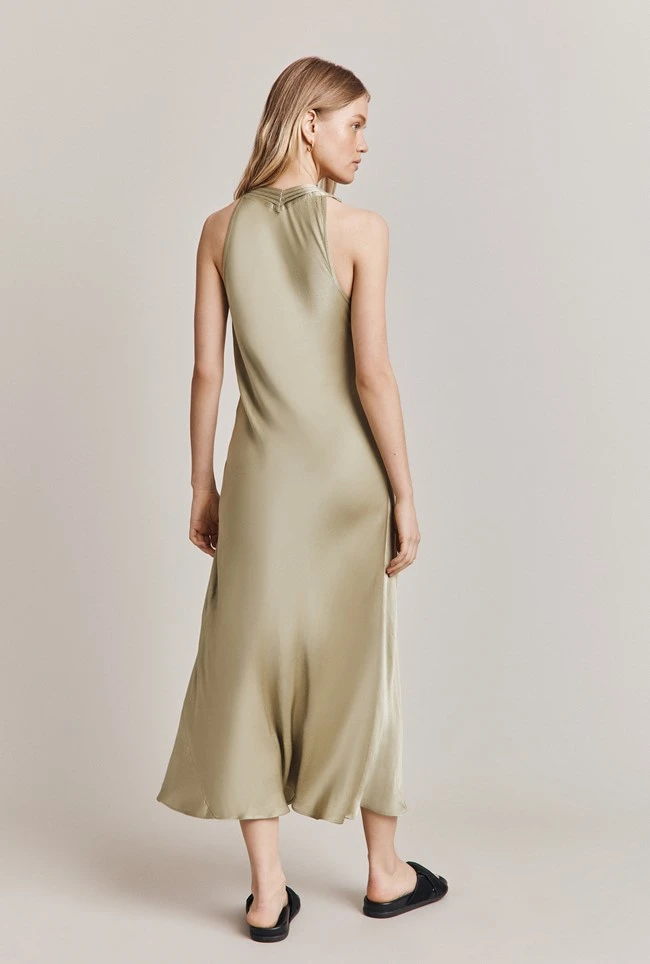 Lua Satin Midi Dress Willow - Image 3