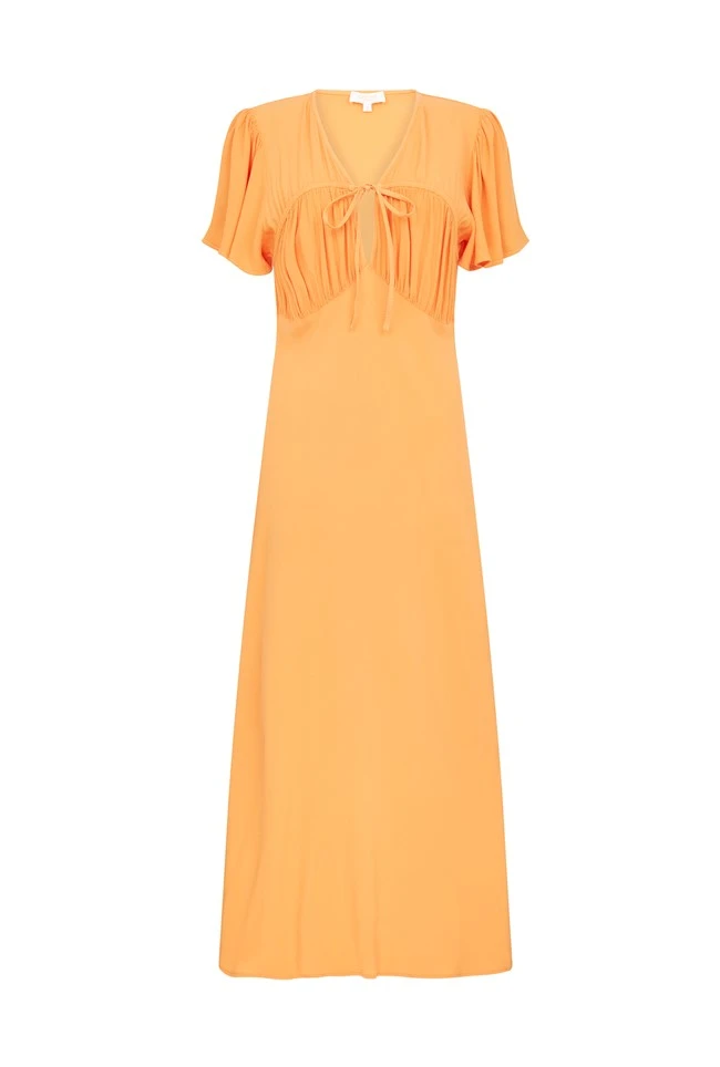 Laura Crepe Midi Dress Orange - Image 5