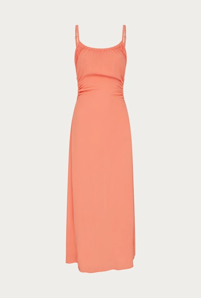 Sophie Crepe Midi Dress Coral - Image 5