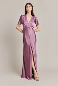 Delphine Satin Maxi Dress Purple Gumdrop
