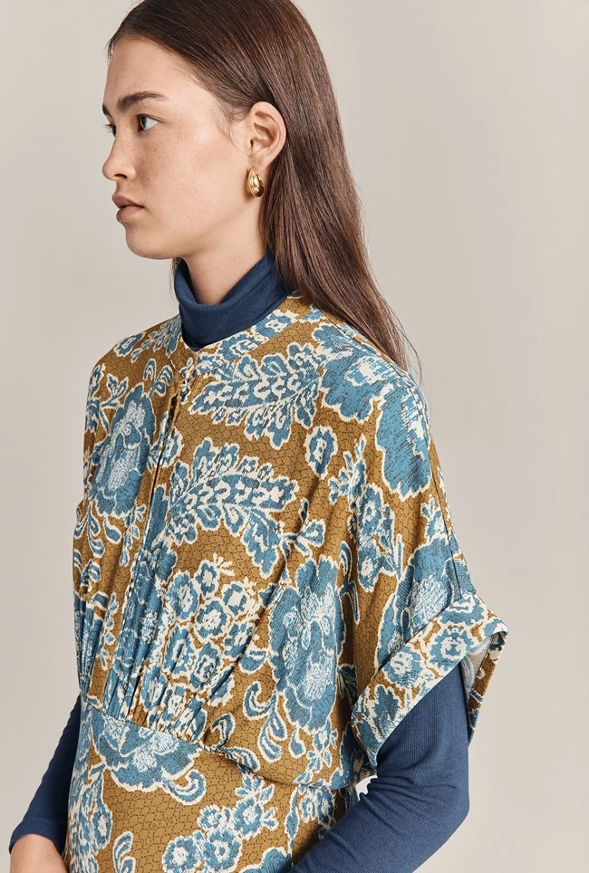 Harriet Crepe Midi Dress Blue Tapestry - Image 3