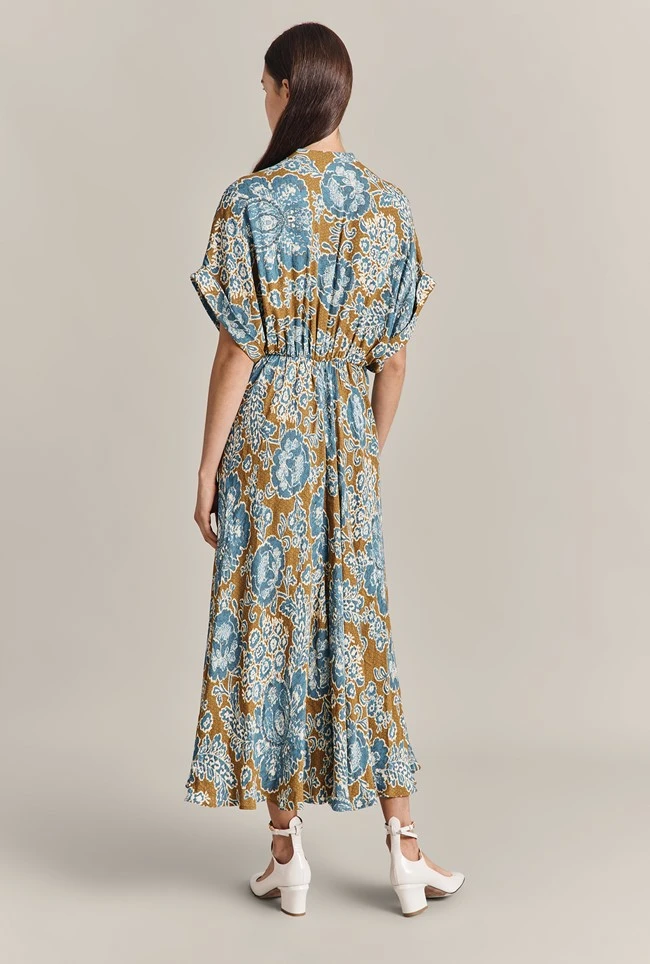 Harriet Crepe Midi Dress Blue Tapestry - Image 5