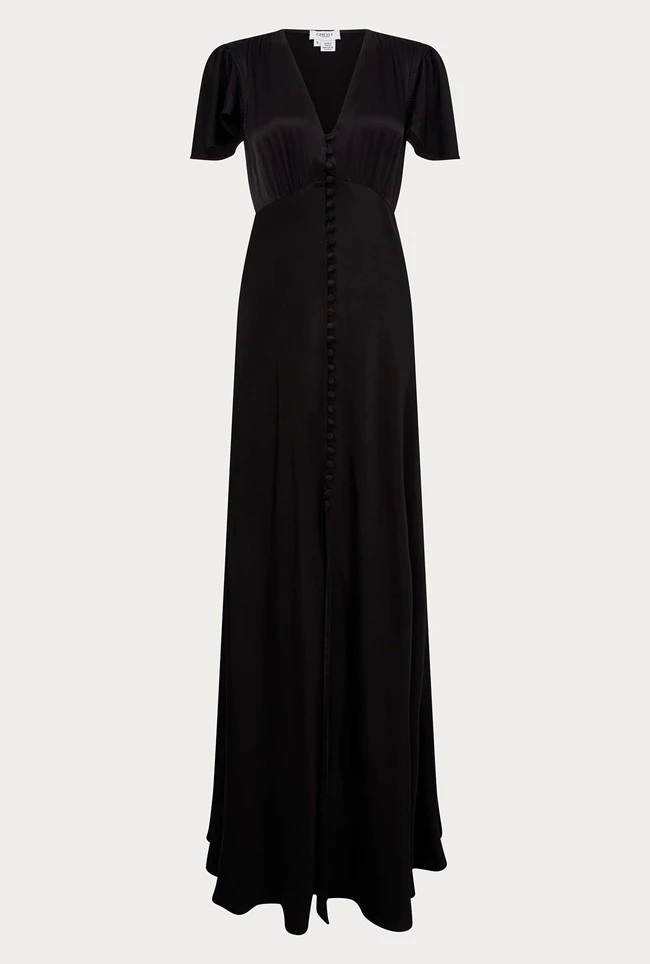 Delphine Satin Maxi Dress Black - Image 5