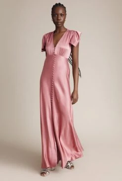 Delphine Satin Maxi Dress Pink