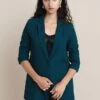 Wren Crepe Blazer Petrol Green