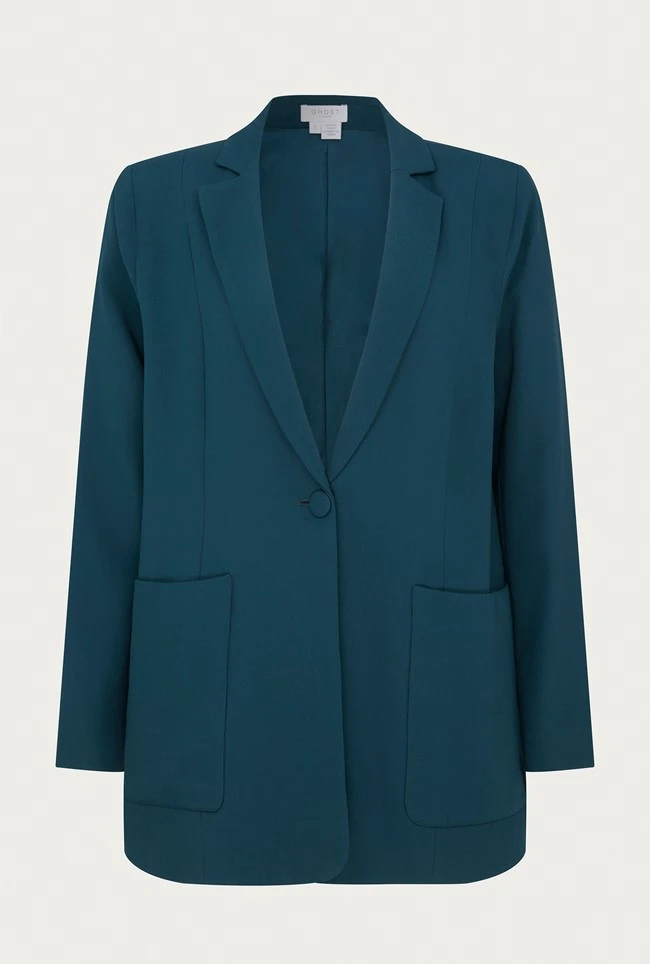 Wren Crepe Blazer Petrol Green - Image 5