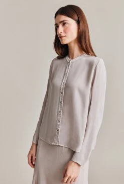 Alena Crepe Blouse Beige Pearly