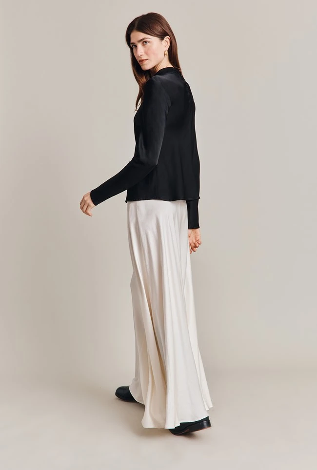 Mika Satin Turtleneck Top Black - Image 6