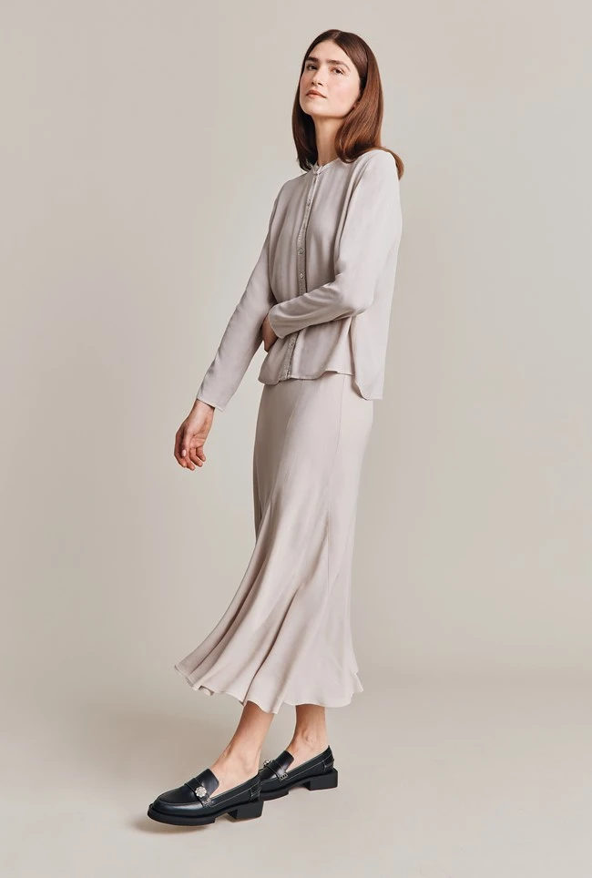 Phoebe Crepe Skirt Beige Pearly - Image 3