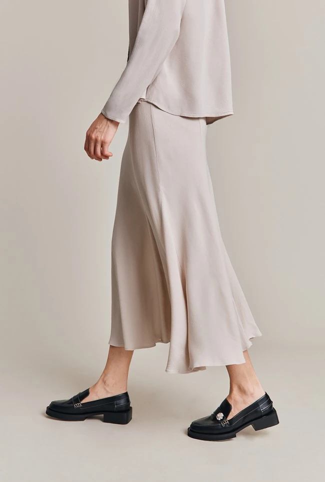 Phoebe Crepe Skirt Beige Pearly - Image 4