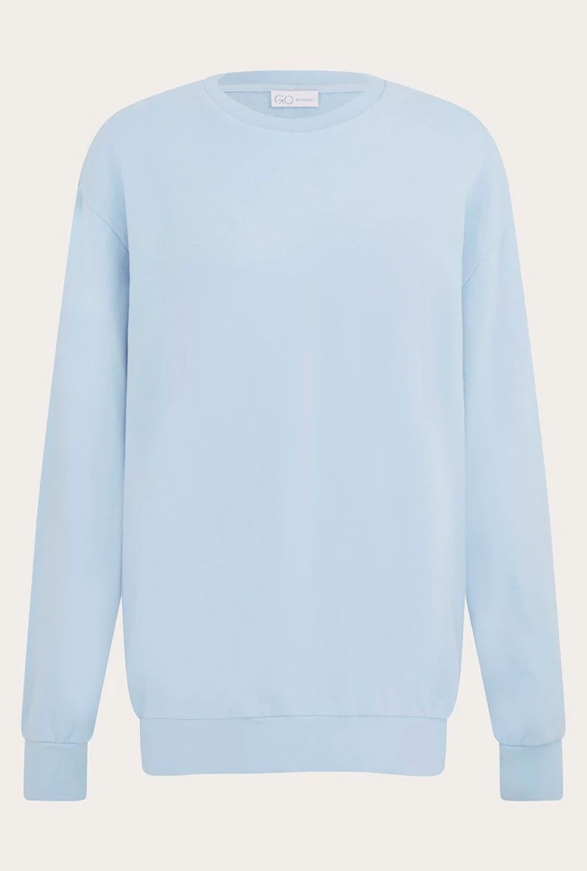 Organic Longline Sweatshirt Pale Blue - Image 6