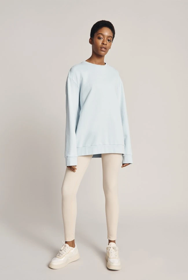 Organic Longline Sweatshirt Pale Blue - Image 3