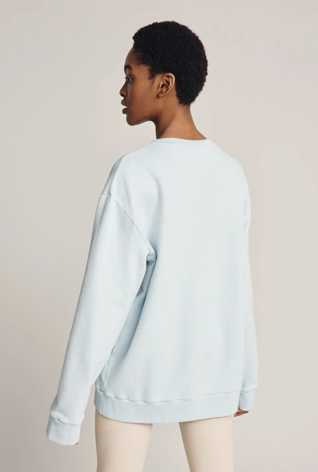 Organic Longline Sweatshirt Pale Blue - Image 5
