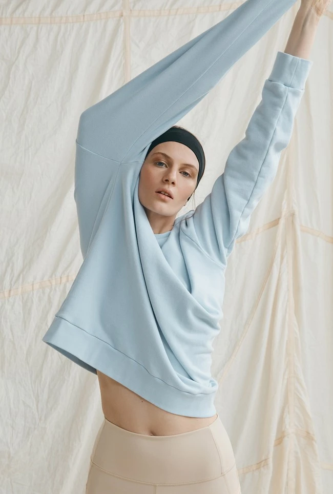 Organic Longline Sweatshirt Pale Blue