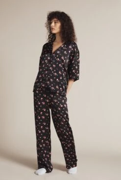 Penny Satin PJ Set Rose Ditsy